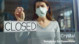  Presentation with medical service - PPT layouts consisting of small-business-pandemic-and-service background and a gray colored foreground