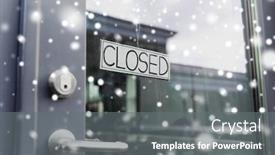  Presentation with closed - PPT theme with small-business-pandemic-and-service background and a gray colored foreground