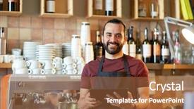  Presentation with concept illustration of customer service - Audience pleasing presentation consisting of small business people technology backdrop and a red colored foreground