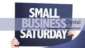  Presentation with business card - Slide set consisting of small business saturday card isolated background and a light blue colored foreground