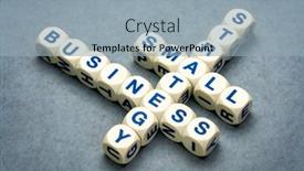  Presentation with financial planning - Theme enhanced with small-business-strategy-crossword-financial background and a light blue colored foreground