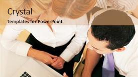  Presentation with team working together - Amazing theme having small-business-team-working backdrop and a coral colored foreground