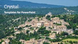  Presentation with old - Amazing slide set having small-but-beautiful-old-town backdrop and a teal colored foreground