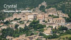  Presentation with old - Beautiful presentation featuring small-but-beautiful-old-town backdrop and a ocean colored foreground