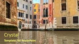  Presentation with canal - Beautiful slide set featuring small-canal-in-venice-during backdrop and a coral colored foreground