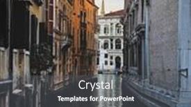  Presentation with blue water - Colorful slide deck enhanced with small-canal-in-venice-italy backdrop and a gray colored foreground