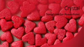 Presentation with candy heart - Beautiful theme featuring small candy hearts closeup backdrop and a crimson colored foreground
