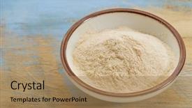  Presentation with ceramic - Theme featuring ceramic bowl of african baobab background and a coral colored foreground