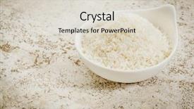  Presentation with tile - Audience pleasing slide set consisting of small ceramic bowl of coconut flakes against a ceramic tile background with a copy space backdrop and a lemonade colored foreground