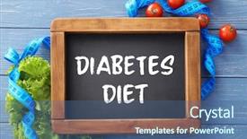  Presentation with diabetes diet - Amazing PPT theme having small chalkboard with text diabetes backdrop and a ocean colored foreground