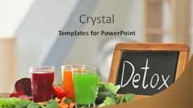  Presentation with juices - Cool new presentation theme with small chalkboard with word detox fresh juices in glasses and ingredients on table backdrop and a mint green colored foreground
