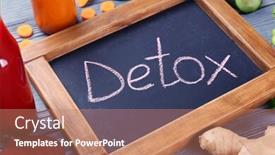  Presentation with detox - Slide deck enhanced with nutrition words healthy food written - small chalkboard with word detox background and a coral colored foreground