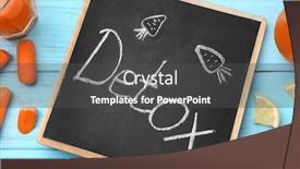  Presentation with detox - Colorful slides enhanced with nutrition words healthy food written - small chalkboard with word detox backdrop and a dark gray colored foreground