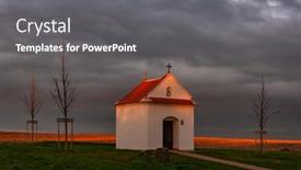  Presentation with czech republic - PPT layouts featuring small-chapel-in-chvalovice-southern background and a  colored foreground