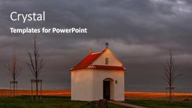  Presentation with czech republic - PPT theme featuring small-chapel-in-chvalovice-southern background and a  colored foreground