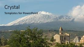  Presentation with volcano - Audience pleasing theme consisting of countryside under the majestic volcano backdrop and a light blue colored foreground