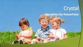  Presentation with three king - Presentation consisting of small child - three adorable kids sit background and a light blue colored foreground