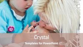  Presentation with child care - Audience pleasing presentation theme consisting of small child against christmas theme backdrop and a coral colored foreground