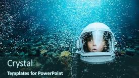  Presentation with coral reef - Slides enhanced with small-child-dives-underwater background and a ocean colored foreground