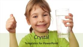  Presentation with water glass - Cool new slides with small child drink water backdrop and a yellow colored foreground