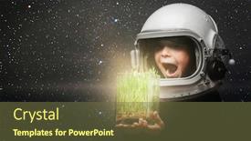  Presentation with child protection - Audience pleasing slide deck consisting of small-child-holds-plants backdrop and a tawny brown colored foreground