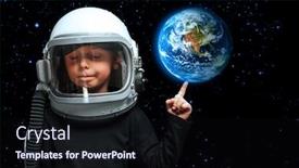  Presentation with nasa - Presentation theme having small-child-imagines-himself background and a wine colored foreground