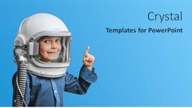  Presentation with astronaut - PPT layouts consisting of small-child-imagines-himself background and a light blue colored foreground