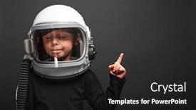  Presentation with astronaut - Slides enhanced with small-child-wants-to-fly background and a dark gray colored foreground