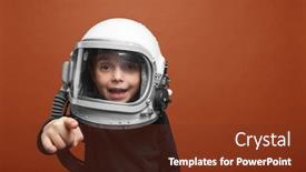  Presentation with astronaut - Amazing theme having small-child-wants-to-fly backdrop and a tawny brown colored foreground