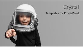  Presentation with astronaut - Slide deck having small-child-wants-to-fly background and a  colored foreground