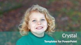  Presentation with child development and adolescent - Presentation theme having small child with long blond background and a teal colored foreground
