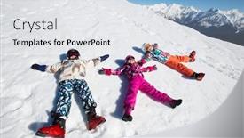  Presentation with alpine - PPT layouts enhanced with small-children-are-lying background and a sky blue colored foreground