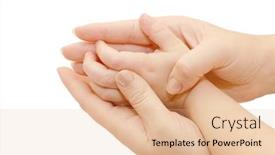  Presentation with children hands - Beautiful PPT layouts featuring small children's handles in female hands backdrop and a lemonade colored foreground