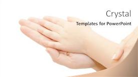  Presentation with children hands - Colorful PPT theme enhanced with small-children-s-handles backdrop and a white colored foreground