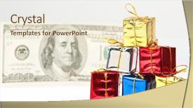  Presentation with gifts - Slides having small christmas gifts with 100 background and a  colored foreground