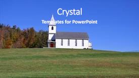  Presentation with west - Presentation theme consisting of small church on top background and a cobalt blue colored foreground