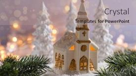  Presentation with white candles - Beautiful slides featuring small-church-with-candles backdrop and a coral colored foreground