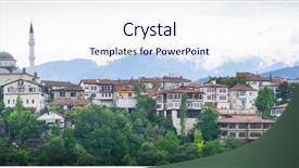 Presentation with old style - Beautiful slide set featuring small city with preserved ottoman backdrop and a sky blue colored foreground