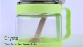  Presentation with lid - Theme having small-clear-plastic-jar background and a  colored foreground