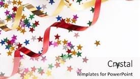  Presentation with party time - Cool new theme with small confetti stars party time backdrop and a sky blue colored foreground