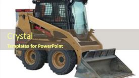  Presentation with machinery - Slide set consisting of small-construction-machinery-with-shovel background and a  colored foreground