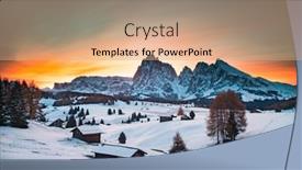  Presentation with magic - Theme with small-cottage-in-magic-sunset background and a coral colored foreground