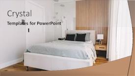  Presentation with bedroom modern - Presentation theme featuring small-cozy-bedroom-with-comfortable background and a light gray colored foreground