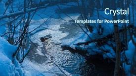  Presentation with snow day - Slide set consisting of small creek covered with fresh background and a ocean colored foreground