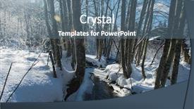  Presentation with river flow - PPT theme with small creek covered with fresh background and a ocean colored foreground