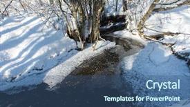  Presentation with snow day - PPT layouts featuring small creek covered with fresh background and a ocean colored foreground