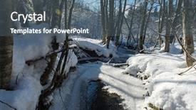  Presentation with snow day - Colorful slide set enhanced with small creek covered with fresh backdrop and a ocean colored foreground