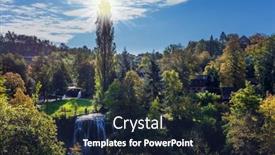  Presentation with forests - Presentation theme enhanced with small-croatian-town-of-slunj background and a  colored foreground