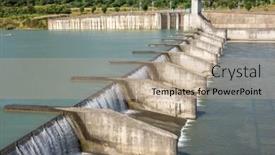  Presentation with dam - Audience pleasing presentation theme consisting of small-dam-in-the-daytime backdrop and a mint green colored foreground