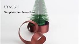  Presentation with ribbon green - Presentation theme consisting of small-decorative-green-fir-tree background and a white colored foreground